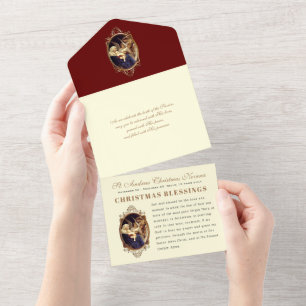 Christmas Advent Prayer Vintage Religious Novena   All In One Invitation