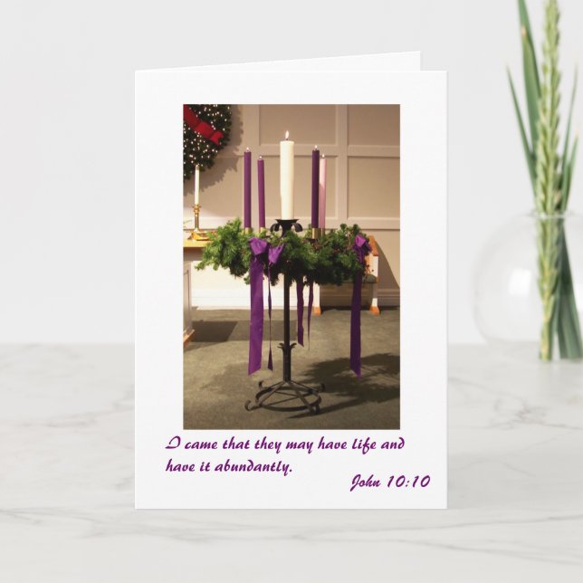 Christmas Advent Wreath and Candles Holiday Card (Front)