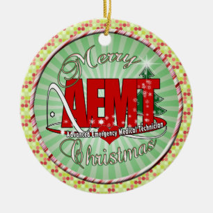 CHRISTMAS AEMT Advanced Emergency Medical Tech Ceramic Ornament
