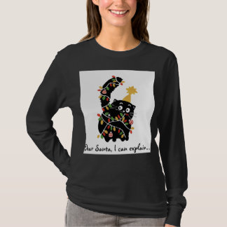 Christmas Aesthetic Santa Cat Cute Funny T-Shirt