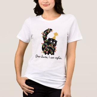 Christmas Aesthetic Santa Cat Cute Funny Tri-Blend Shirt