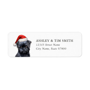 Christmas Affenpinscher Chien Retour Adresse Étiqu