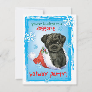 Christmas Affenpinscher Invitation