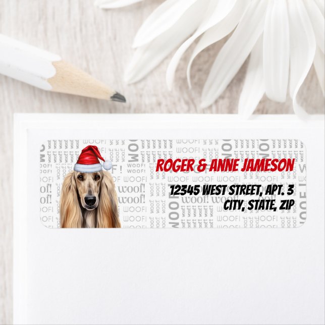 Christmas Afghan Hound Dog Lover Holiday Address (En situation)