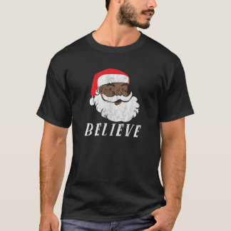 Christmas African American Black Santa Claus Swea T-Shirt