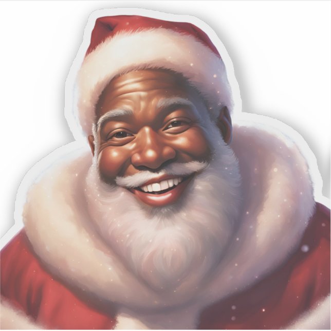 Christmas African-American Jolly Santa Claus, (Front)