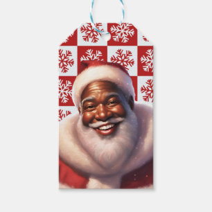 Christmas African-American Jolly Santa Claus, Gift Tags