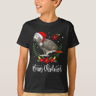 Christmas African Grey Parrot T-Shirt