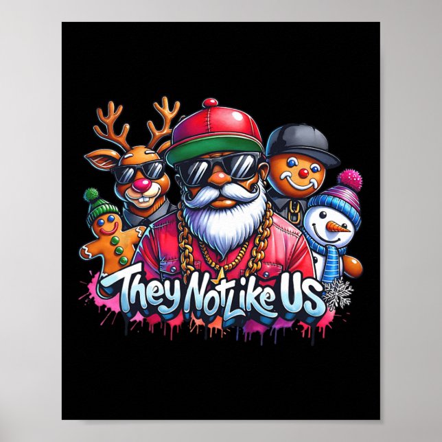 Christmas African Santa They Not Like Us Merry Chr Poster (Front)