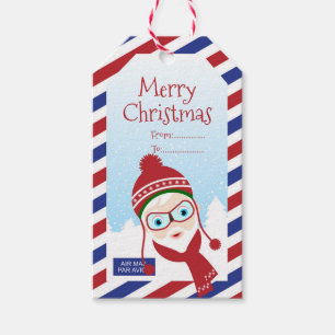 Christmas Air Mail with Santa Gift Tag