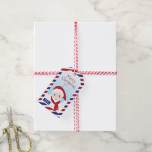 Christmas Air Mail with Santa Gift Tag