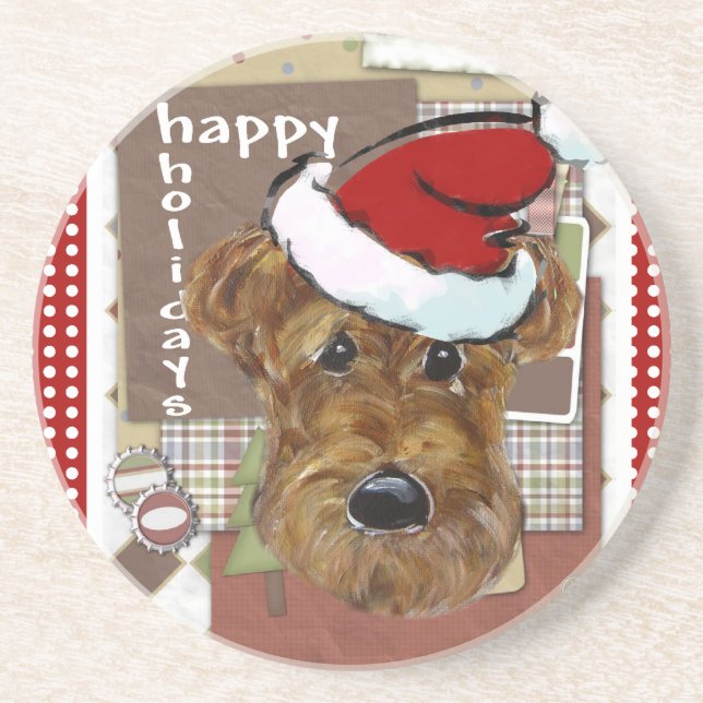 CHRISTMAS AIREDALE COASTER (Front)