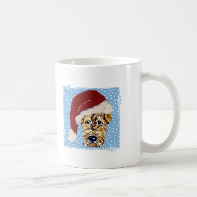 Christmas Airedale Coffee Mug (Right)