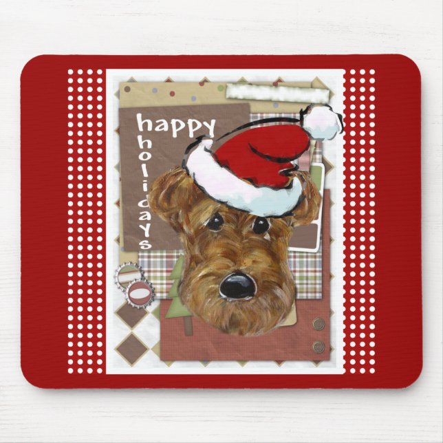 CHRISTMAS AIREDALE MOUSE PAD (Front)