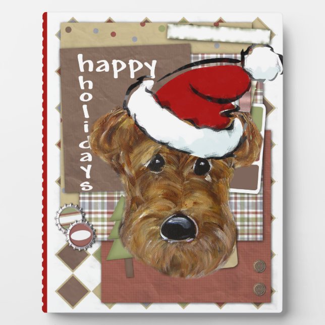 CHRISTMAS AIREDALE PLAQUE (Front)