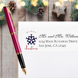 Christmas Airplane Snowflake Aviation Address