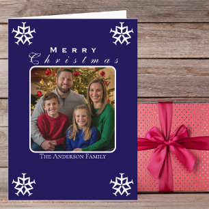 Christmas Airplane Snowflake Photo Funny Custom Card