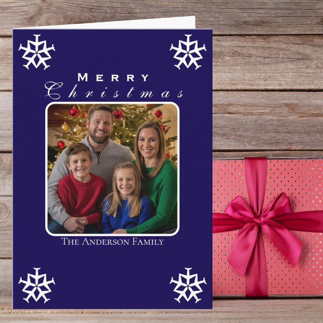 Christmas Airplane Snowflake Photo Funny Custom  Card (Creator Uploaded)