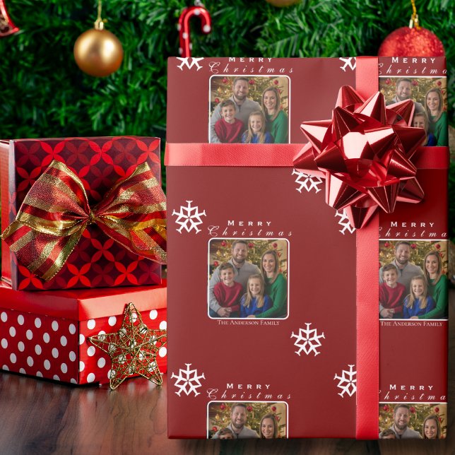 Christmas Airplane Snowflake Photo Funny Custom  Wrapping Paper (Creator Uploaded)