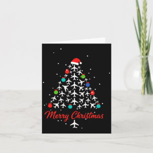 Christmas Airplane Tree Merry Christmas Lot Travel Card