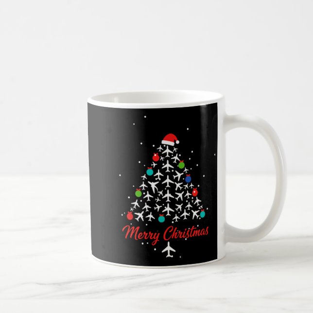 Christmas Airplane Tree Merry Christmas Lot Travel Coffee Mug (Right)