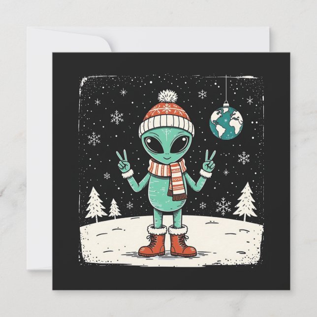 Christmas Alien  Holiday Card (Front)