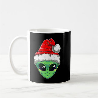 Christmas Alien Santa Costume Funny UFO Santa Hat Coffee Mug