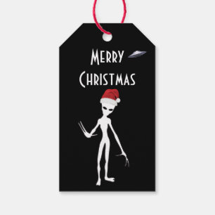 Christmas Alien White Colorful Vibrant Gift Tags