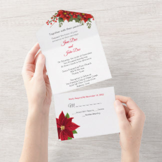 Christmas All in One Wedding Invite
