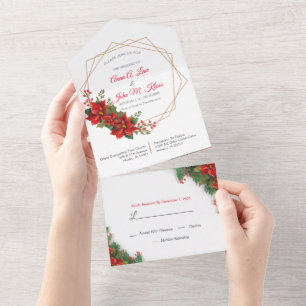 Christmas All in One Wedding Invite