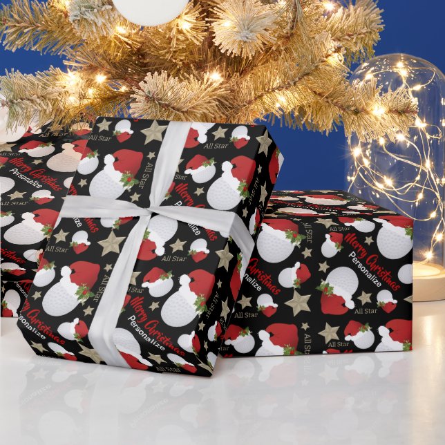 Christmas All Star Pro Golf - Personalize Wrapping Paper (Holidays)