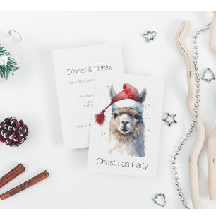 Christmas Alpaca, customizable Invitation