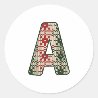 Christmas Alphabet  (1) Classic Round Sticker