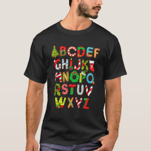 Christmas Alphabet ABCs Elemeno For Teacher Stude T-Shirt
