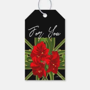 Christmas Amaryllis Garden Vibrant  Gift Tags