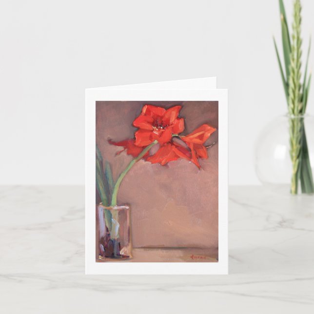 Christmas Amaryllis Holiday Card (Front)