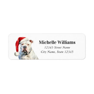 Christmas American Bulldog Retourner l'adresse Éti