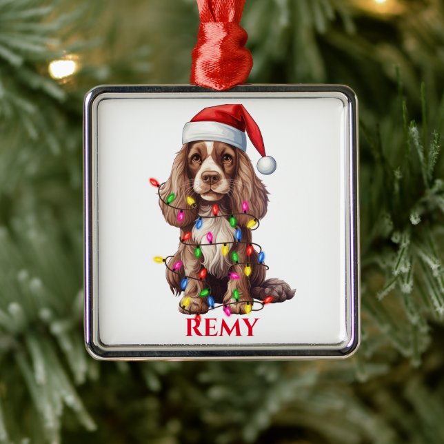 CHRISTMAS AMERICAN COCKER SPANIEL DOG METAL ORNAMENT (Tree)