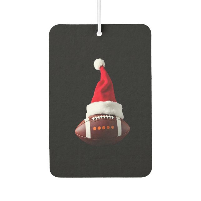 Christmas American Football Ball Santa Hat (1) Air Freshener (Front)
