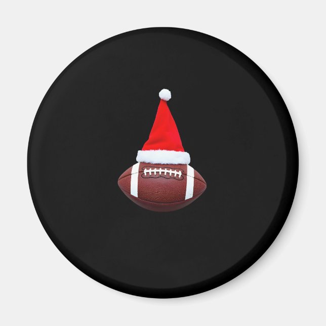 Christmas American Football Ball Santa Hat (2) Magnet (Front)