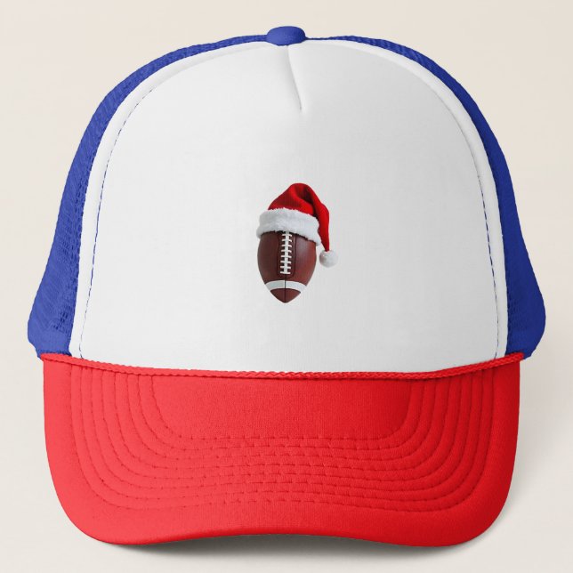 Christmas American Football Ball Santa Hat (3) (Front)