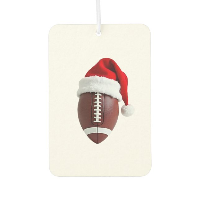 Christmas American Football Ball Santa Hat (3) Air Freshener (Front)