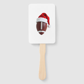 Christmas American Football Ball Santa Hat (3) Hand Fan