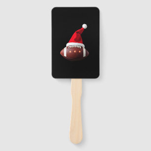 Christmas American Football Ball Santa Hat (3) Hand Fan