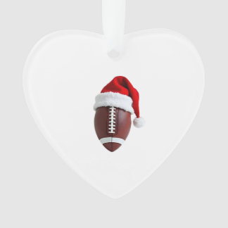 Christmas American Football Ball Santa Hat (3) Ornament