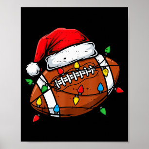 Christmas American Football Santa Funny Xmas Men B Poster
