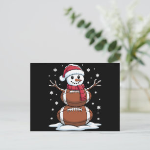 Christmas American Football Snowman Xmas Sport Holiday Postcard