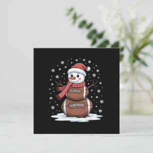 Christmas American Football Snowman Xmas Sport Invitation