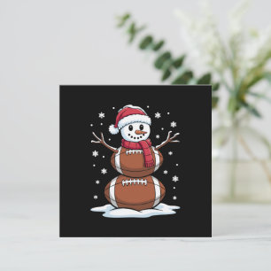 Christmas American Football Snowman Xmas Sport  Invitation