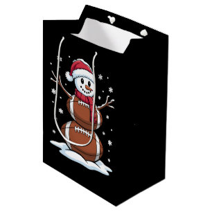 Christmas American Football Snowman Xmas Sport  Medium Gift Bag